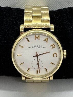 Marc by Marc Jacobs Gold and White Round Bracelet Watch